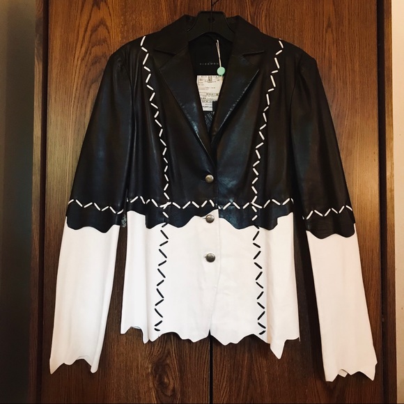 John Richmond Jackets & Blazers - JOHN RICHMOND NWT BLACK/WHITE LEATHER JACKET 10